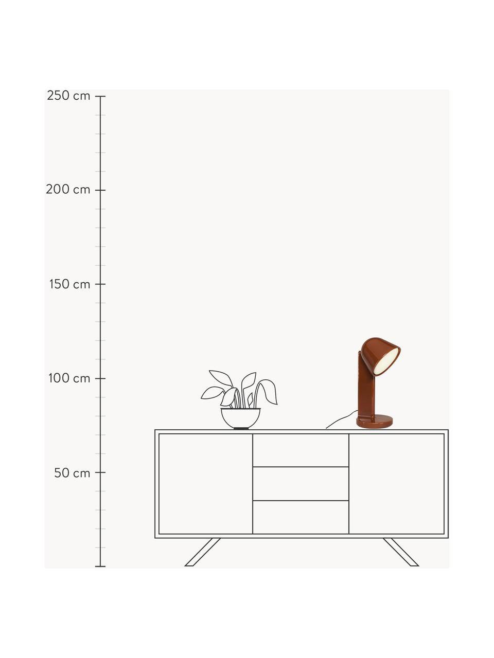 Handgemachte große Tischlampe Ceramique Down, Keramik, Rostrot, Ø 24 x H 49 cm