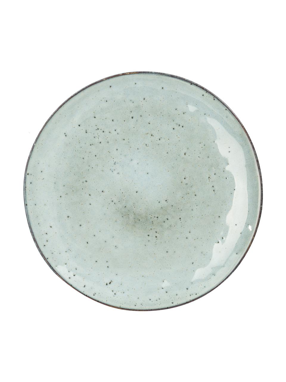 Platos postre Rustic, 4 uds., Porcelana, Gris claro, verde, Ø 20 cm