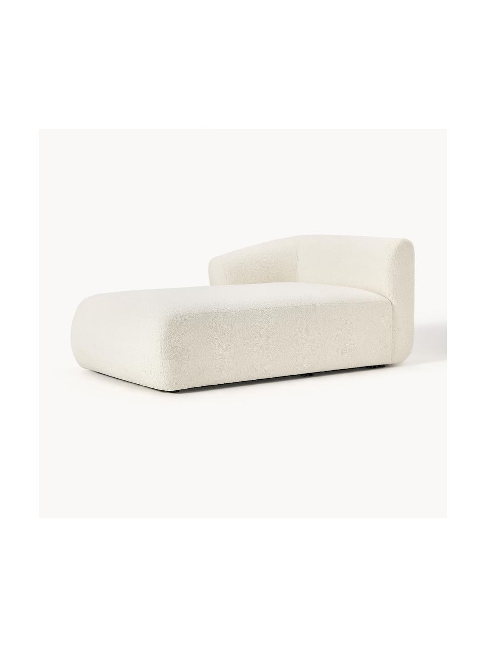 Diván modular de borreguillo Sofia, Tapizado: borreguillo (100% polipro, Estructura: madera de pícea, tablero , Patas: plástico El material util, Borreguillo blanco Off White, An 185 x F 92 cm, chaise longue derecha