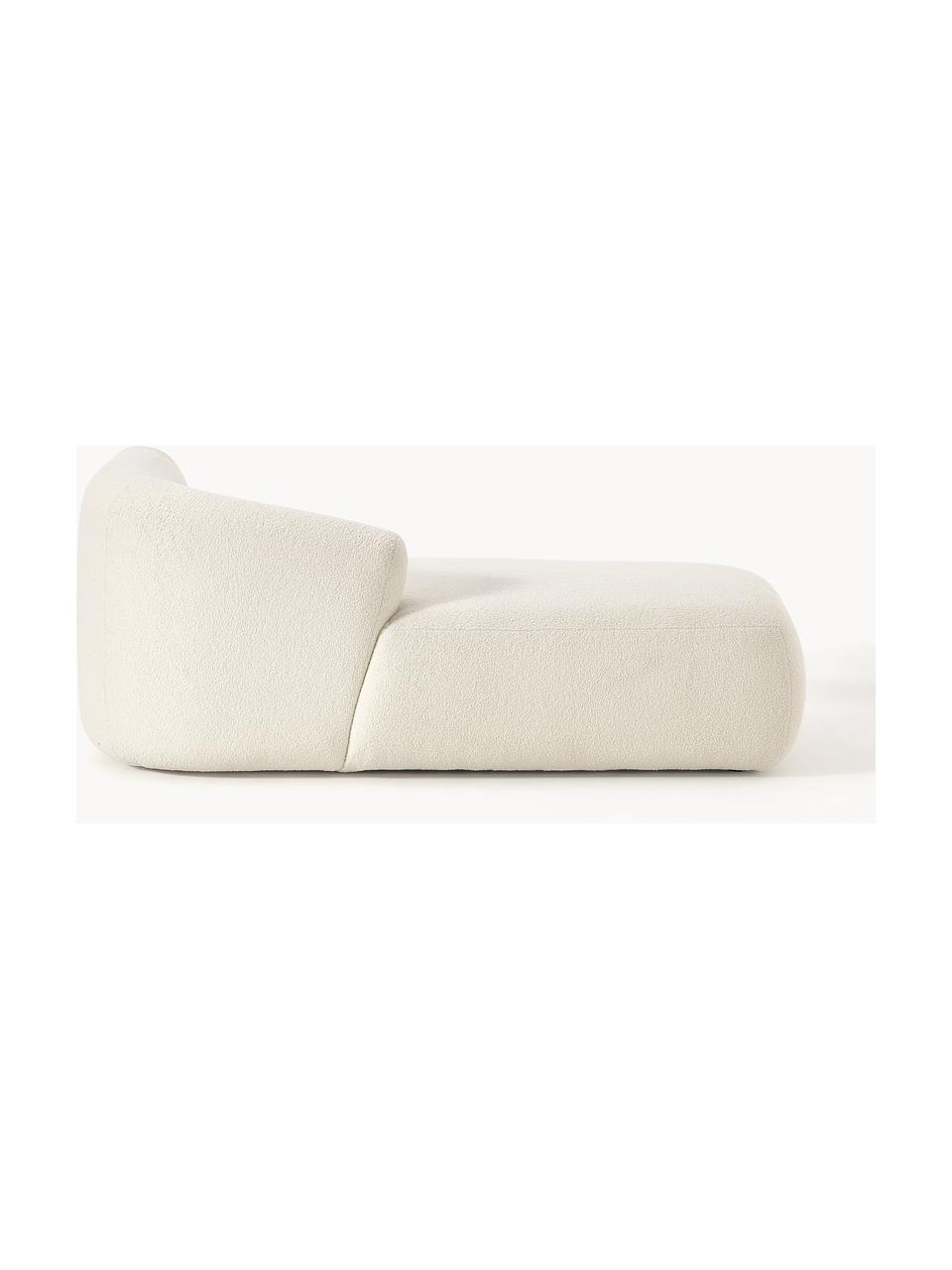 Modulo angolare in teddy Sofia, Rivestimento: teddy (100% polipropilene, Struttura: legno di abete rosso, cer, Piedini: plastica Il materiale uti, Teddy bianco latte, Larg. 185 x Prof. 92 cm, chaise longue a destra