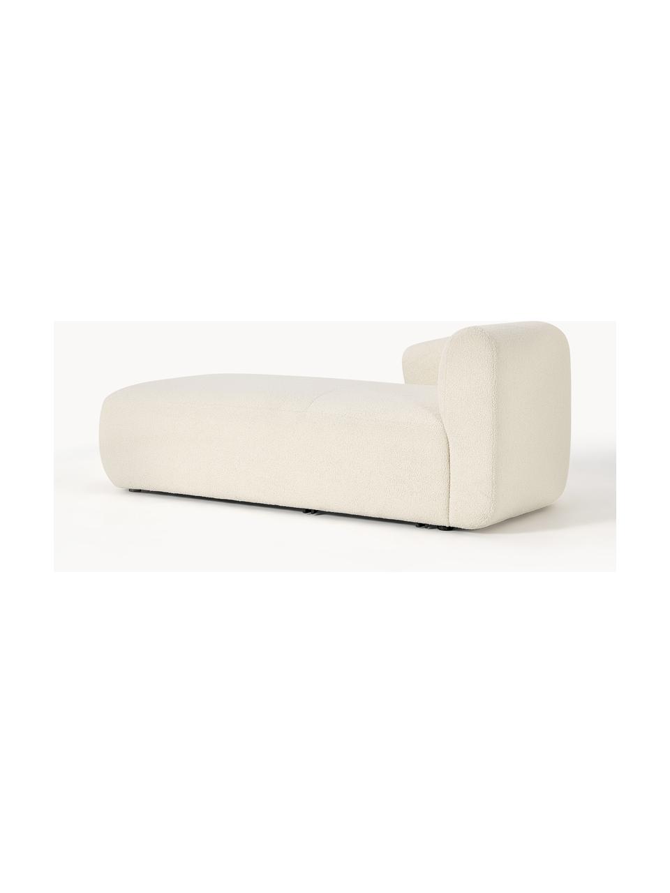 Diván modular de borreguillo Sofia, Tapizado: borreguillo (100% polipro, Estructura: madera de pícea, tablero , Patas: plástico El material util, Borreguillo blanco Off White, An 185 x F 92 cm, chaise longue derecha