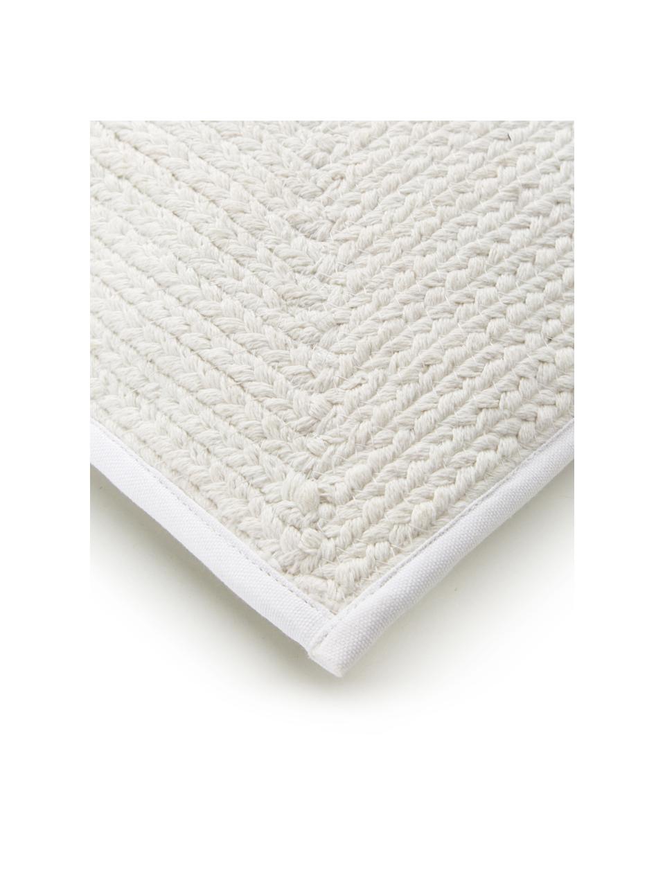 Housse de coussin rectangulaire aspect jute Justina, 100 % coton, Blanc crème, larg. 30 x long. 50 cm