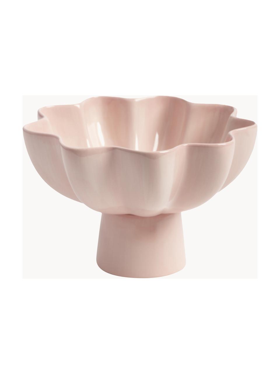 Coupe décorative peinte à la main Sun, Grès cérame, Rose pâle, Ø 20 x haut. 13 cm