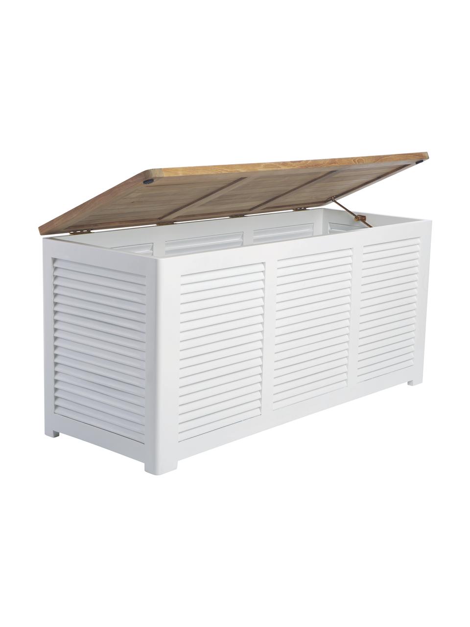 Coffre de rangement en bois Storage, Teck, blanc