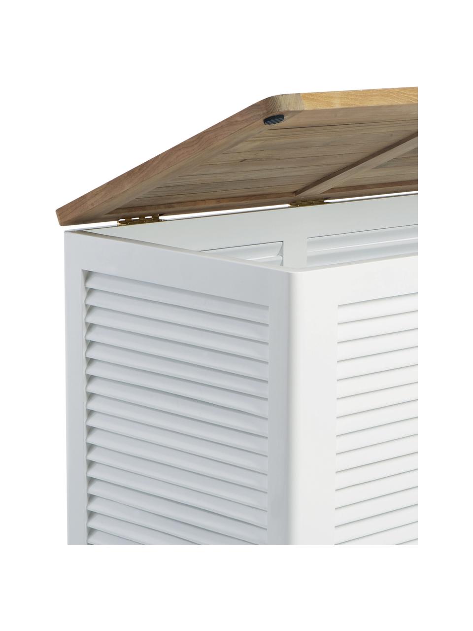 Coffre de rangement en bois Storage, Teck, blanc