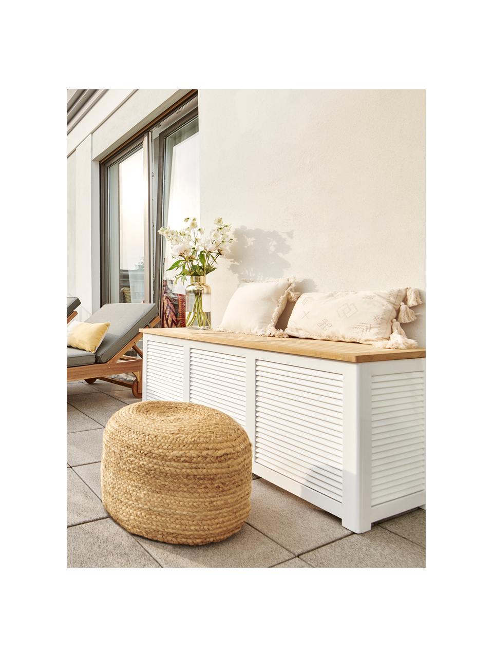 Coffre de rangement en bois Storage, Teck, blanc