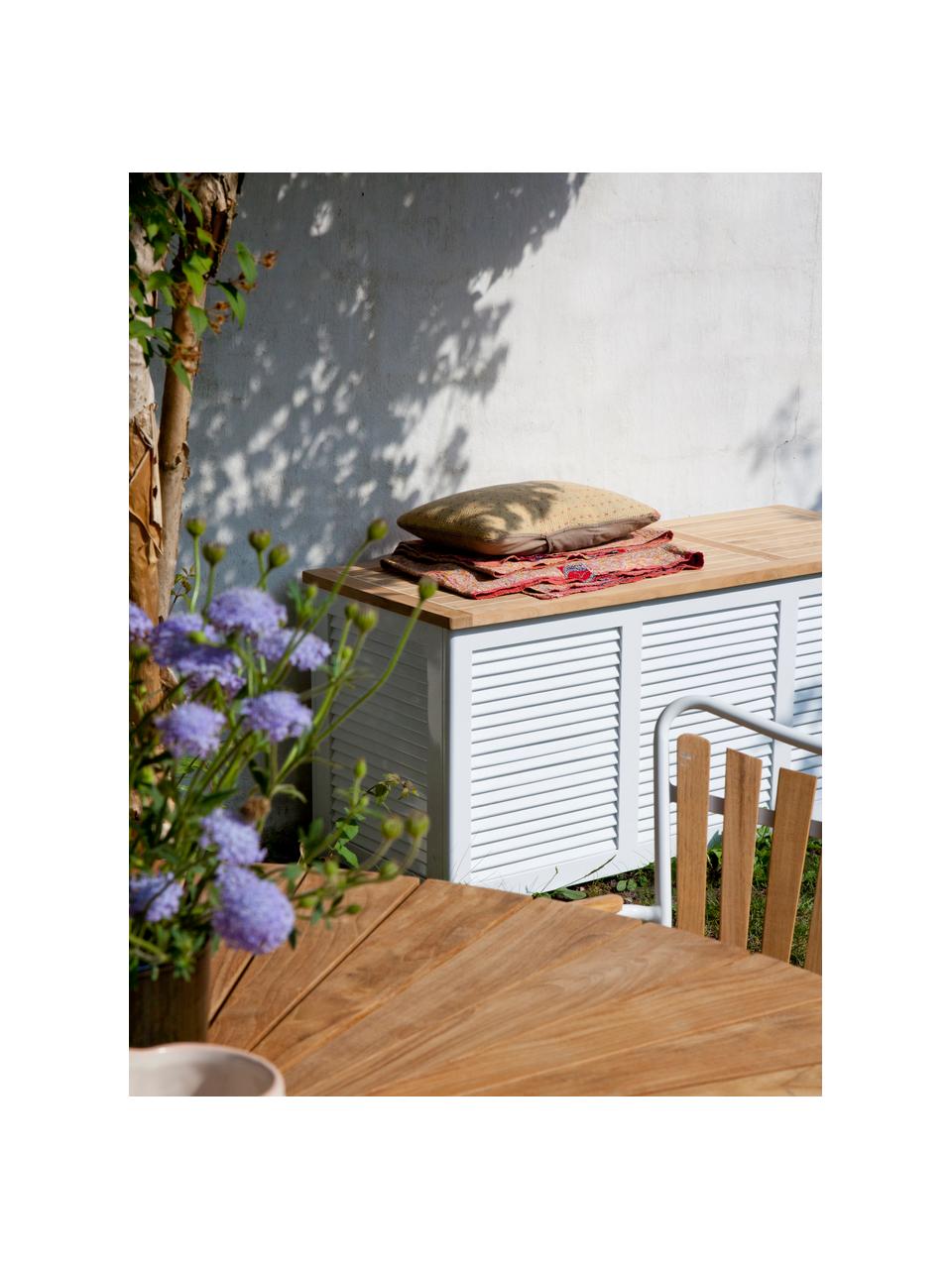 Coffre de rangement en bois Storage, Teck, blanc