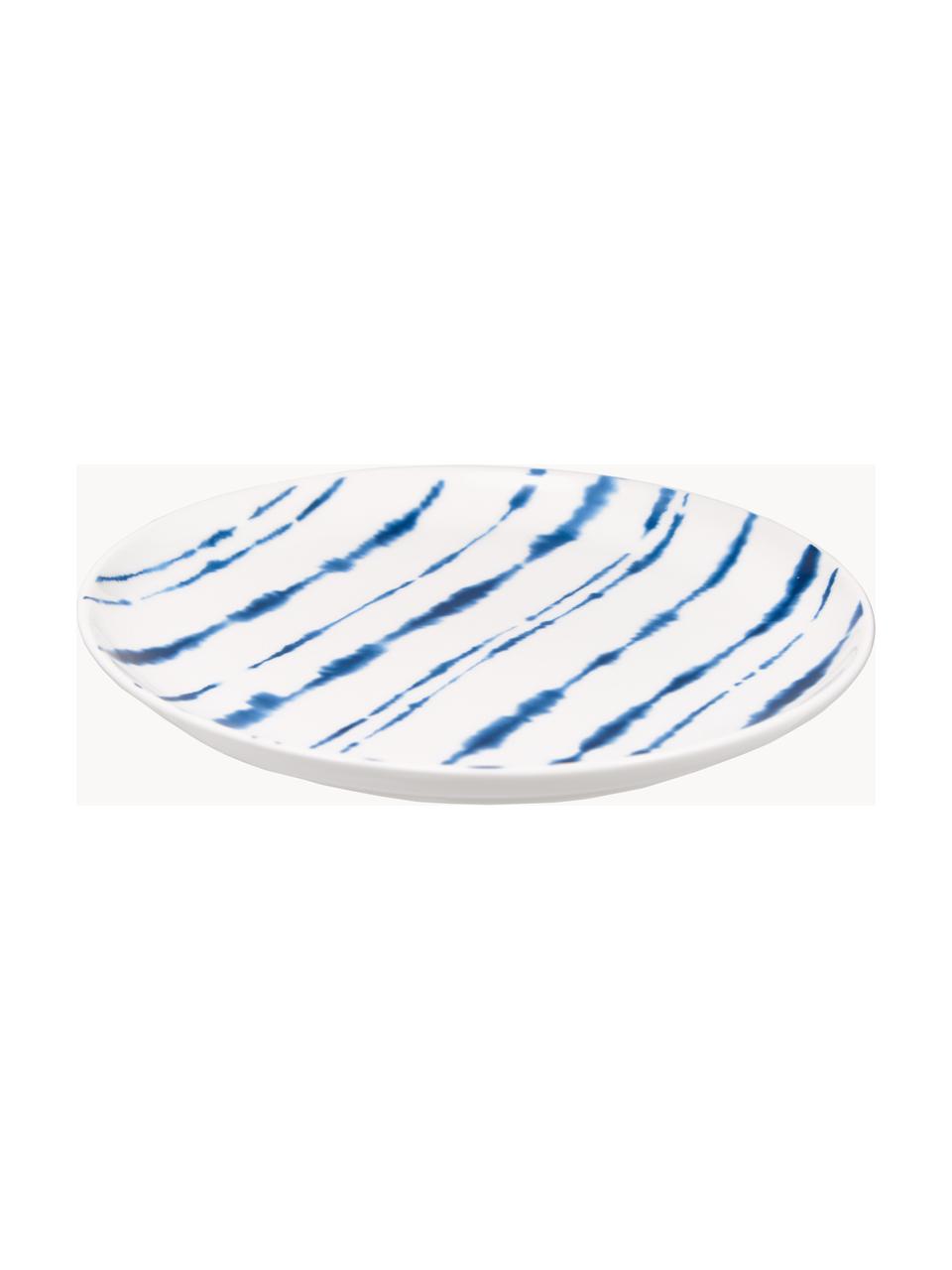 Assiettes à dessert en porcelaine Amaya, 2 pièces, Porcelaine, Blanc, bleu, Ø 21 x haut. 2 cm