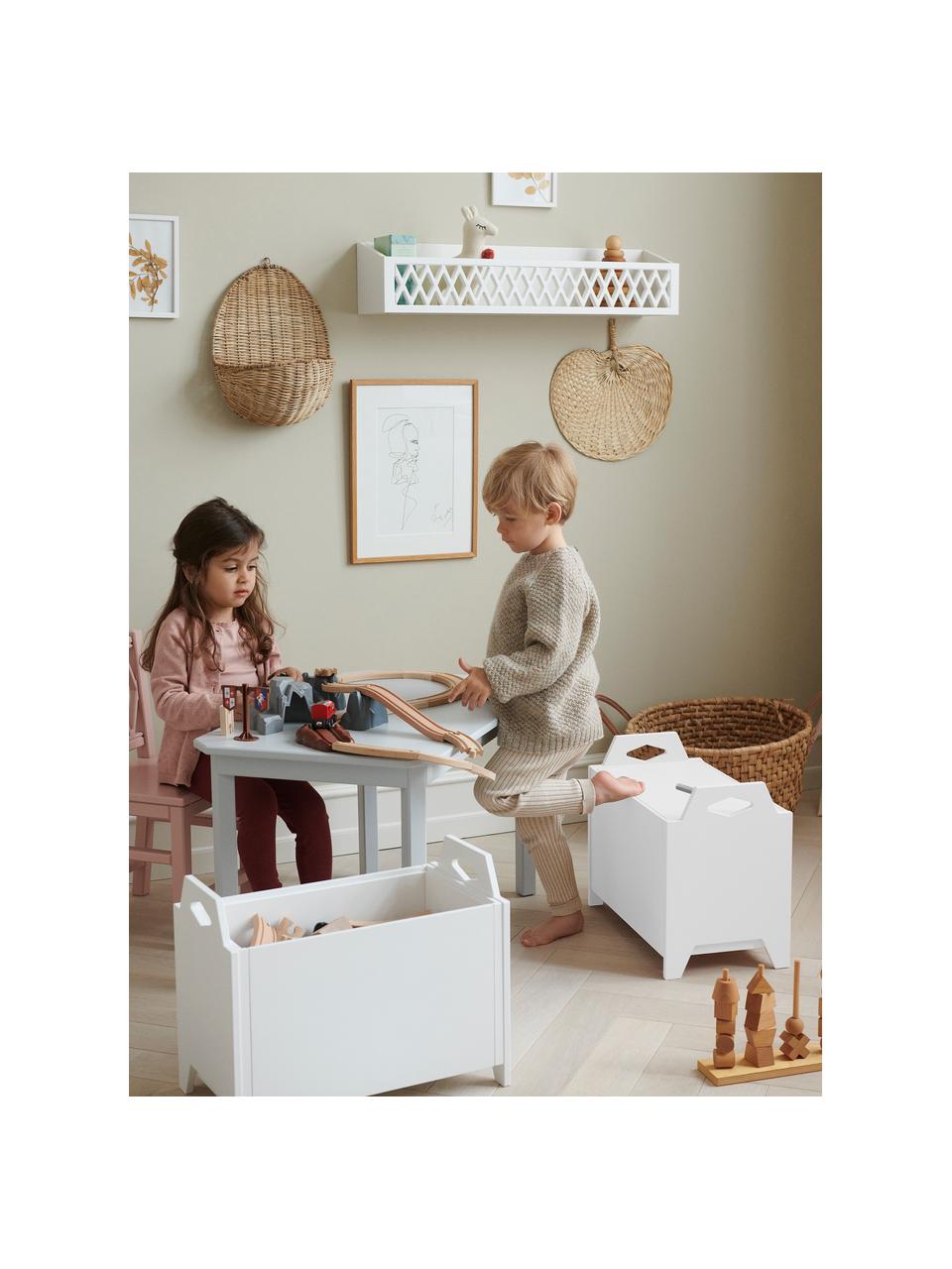 Coffre de rangement Luca, Panneau en fibres de bois à densité moyenne (MDF), bois de bouleau, certifié FSC (Forest Stewardship Council), Blanc, larg. 45 x haut. 36 cm