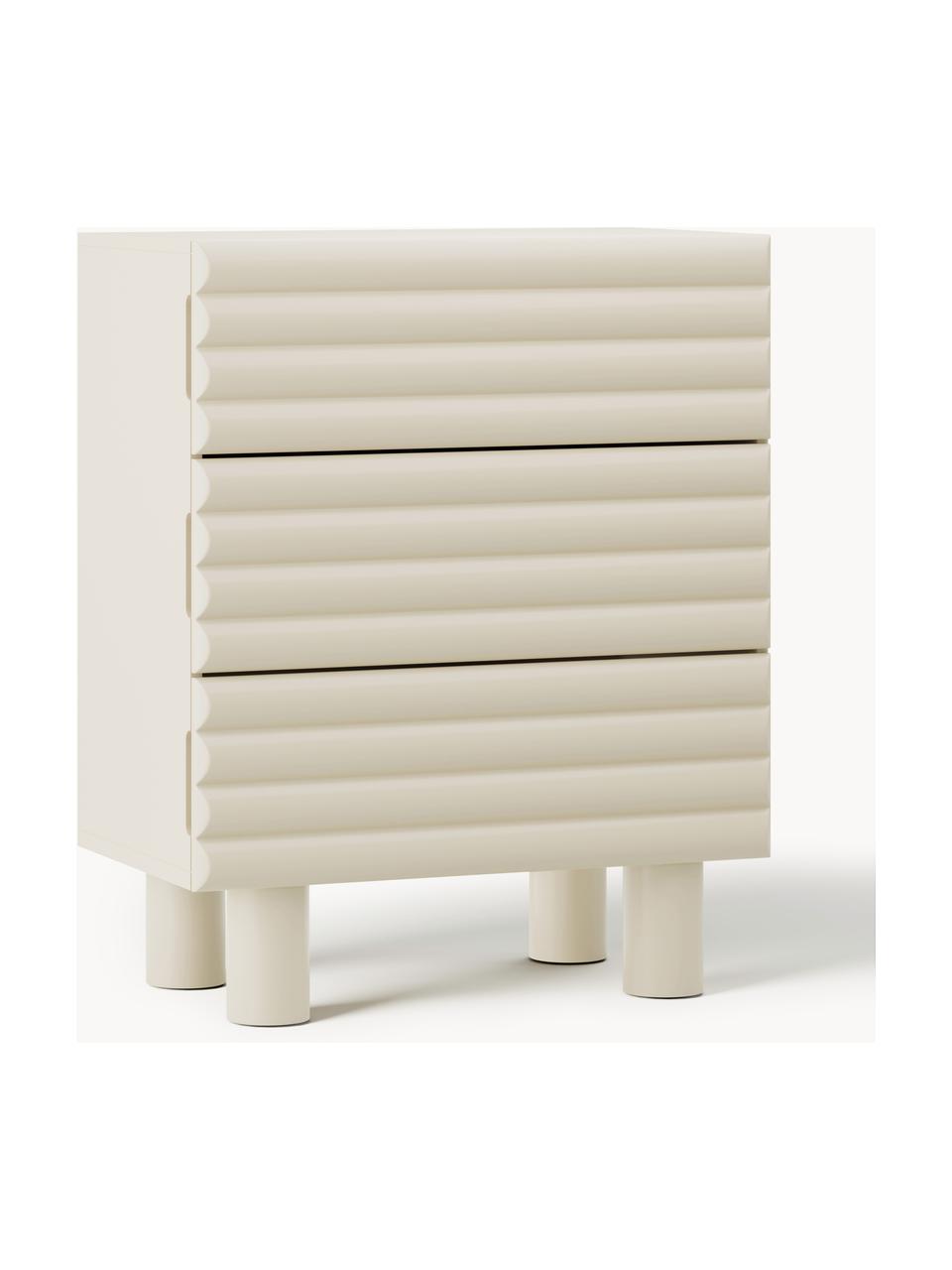 Cassettiera Fana, Gambe: legno di pioppo, Questo p, Beige, Larg. 90 x Alt. 111 cm