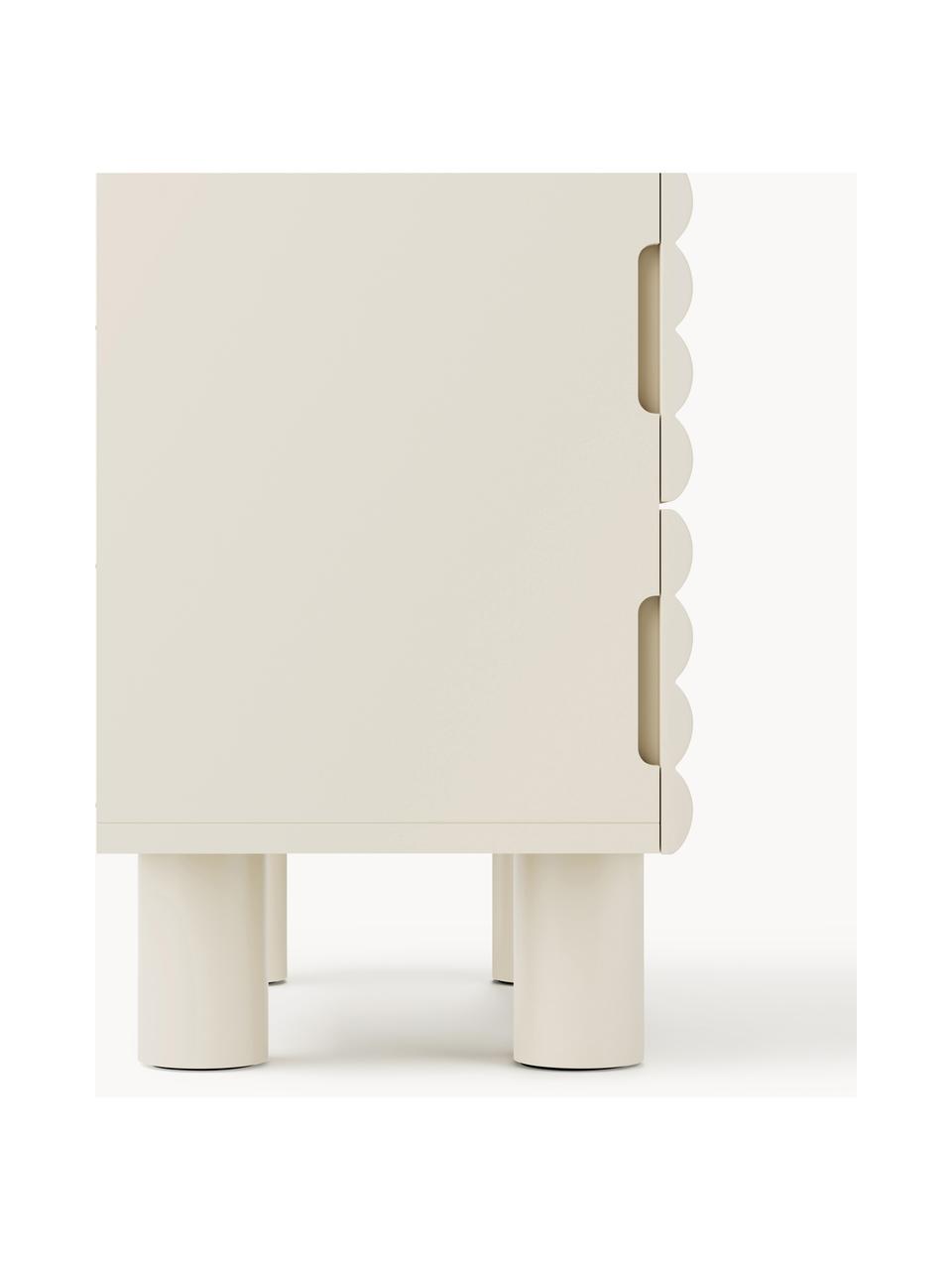 Cassettiera Fana, Gambe: legno di pioppo, Questo p, Beige, Larg. 90 x Alt. 111 cm