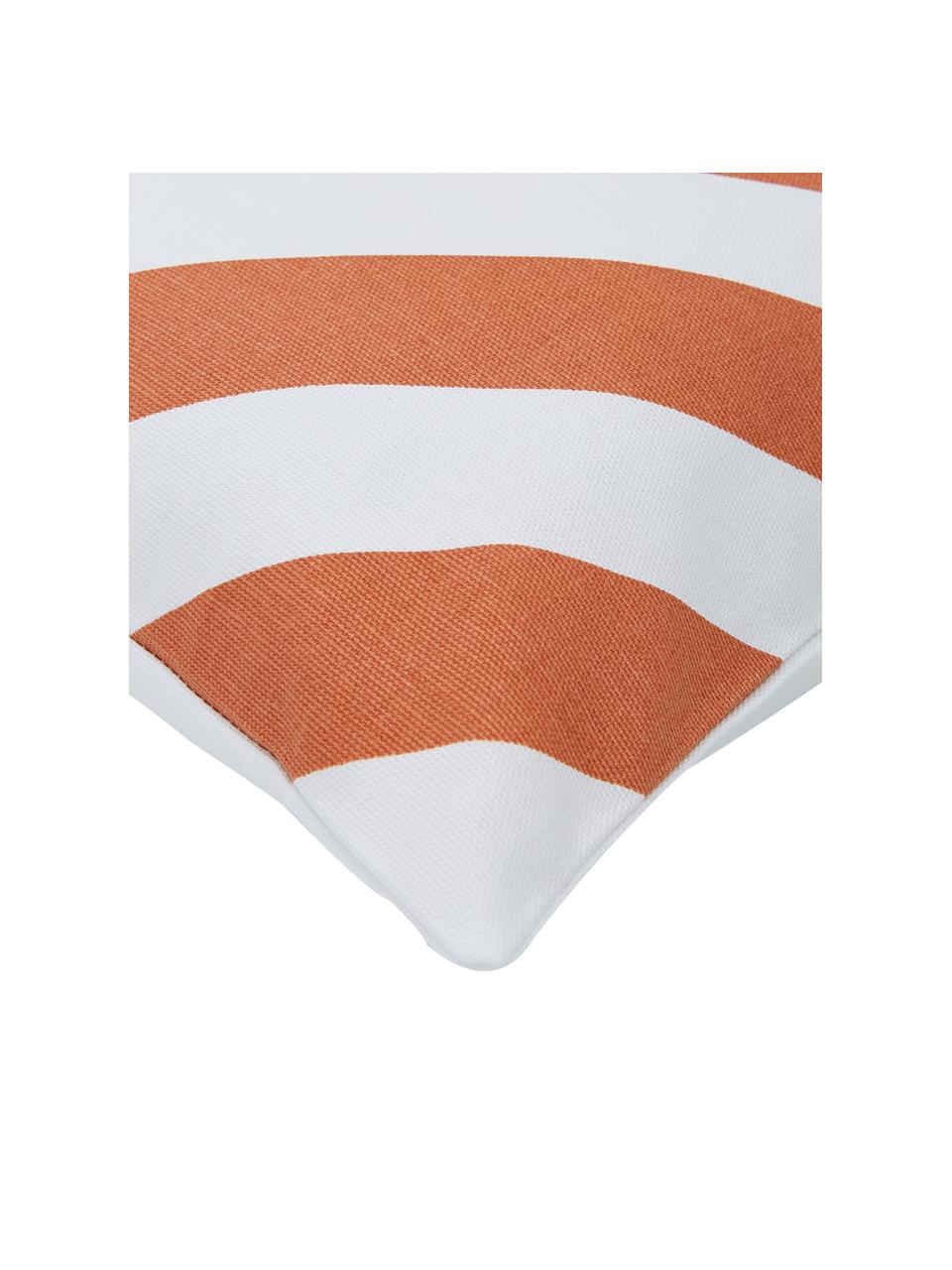 Funda de cojín estampada Sera, 100% algodón, Blanco, naranja, An 45 x L 45 cm