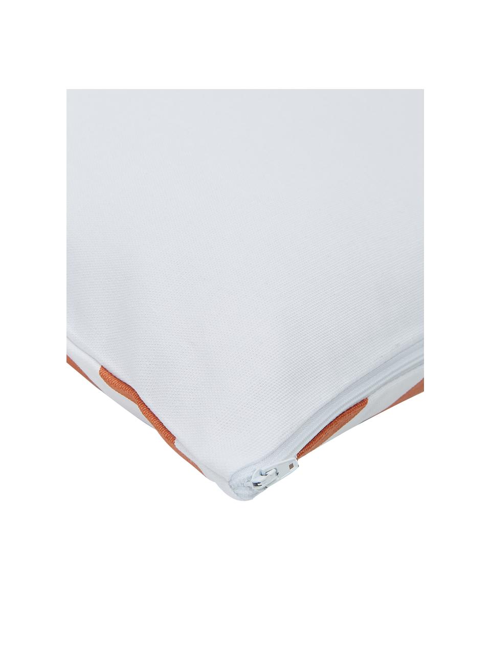 Poťah na vankúš s grafickým vzorom Sera, 100 % bavlna, Biela, oranžová, Š 45 x D 45 cm