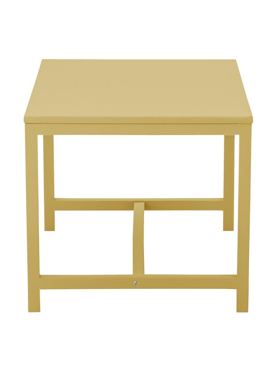 Table pour enfants Rese, MDF (panneau en fibres de bois à densité moyenne), bois d'hévéa, Jaune, larg. 73 x prof. 55 cm