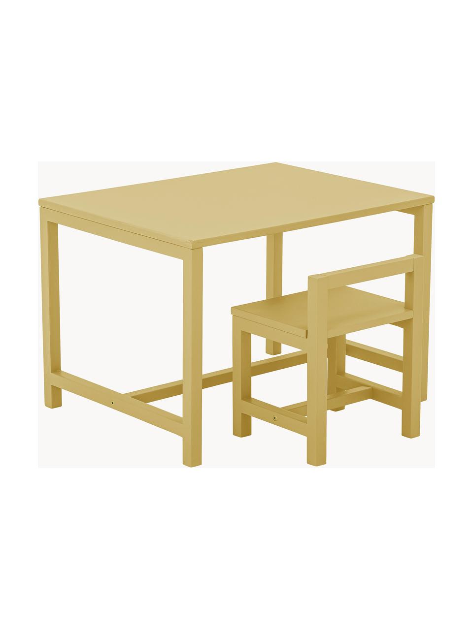 Mesa infantil Rese, Tablero de fibras de densidad media (MDF), madera de caucho, Madera de caucho, ocre pintado, An 73 x F 55 cm