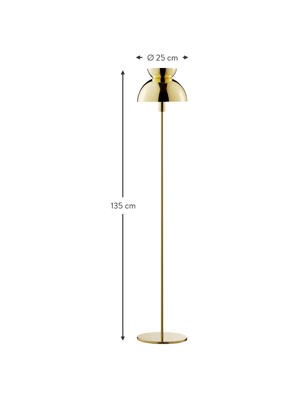 Kleine Stehlampe Butterfly, Goldfarben, glänzend, H 135 cm