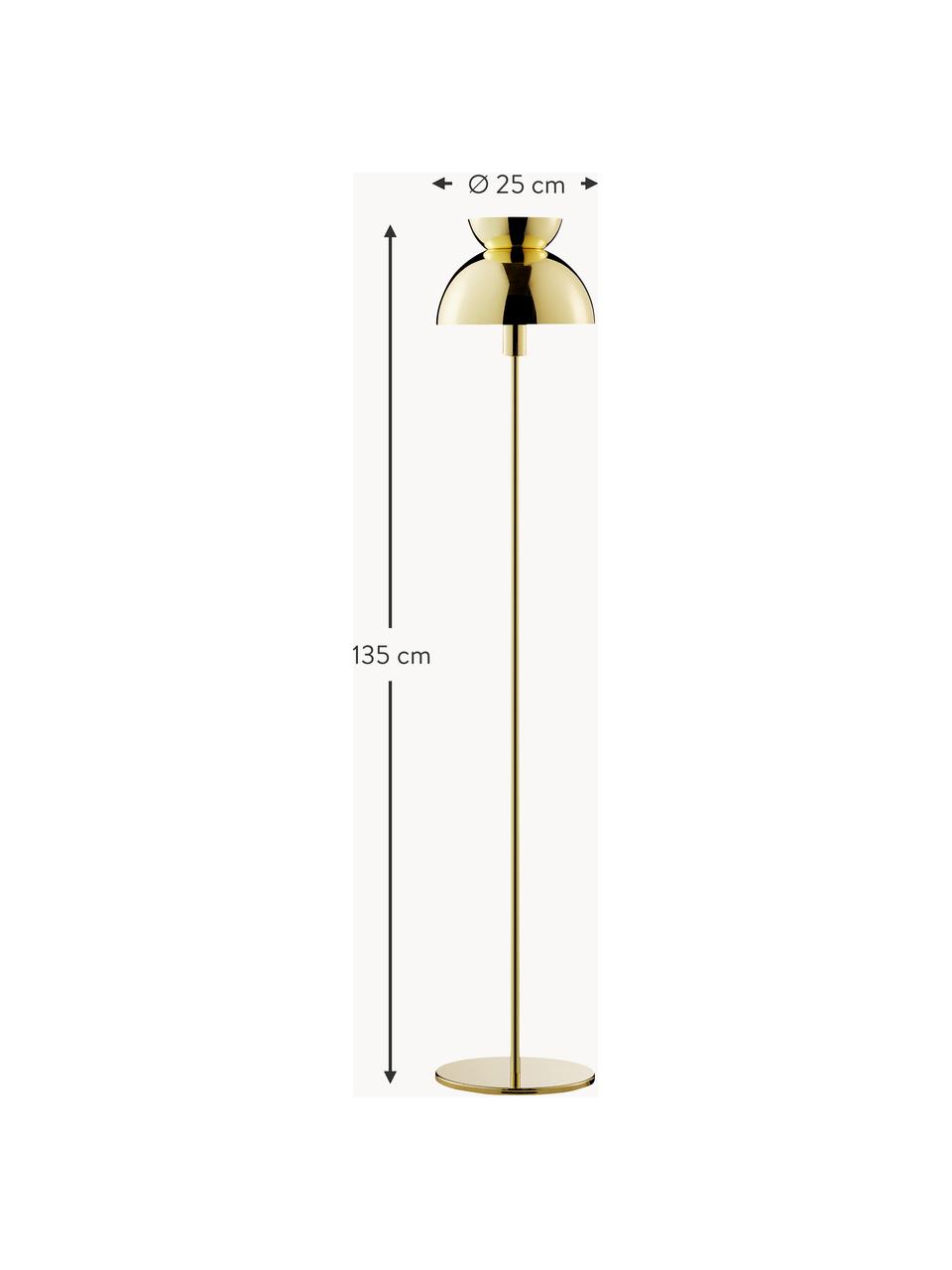 Kleine Stehlampe Butterfly, Goldfarben, glänzend, H 135 cm