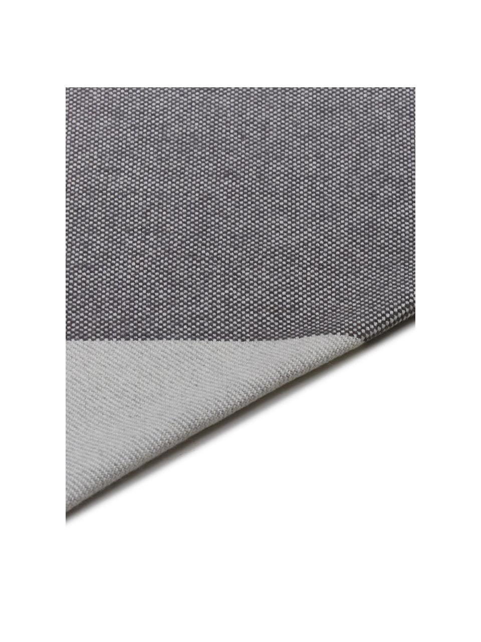 Pled Stripes, 50% bawełna, 50% poliakryl, Odcienie szarego, S 150 x D 200 cm