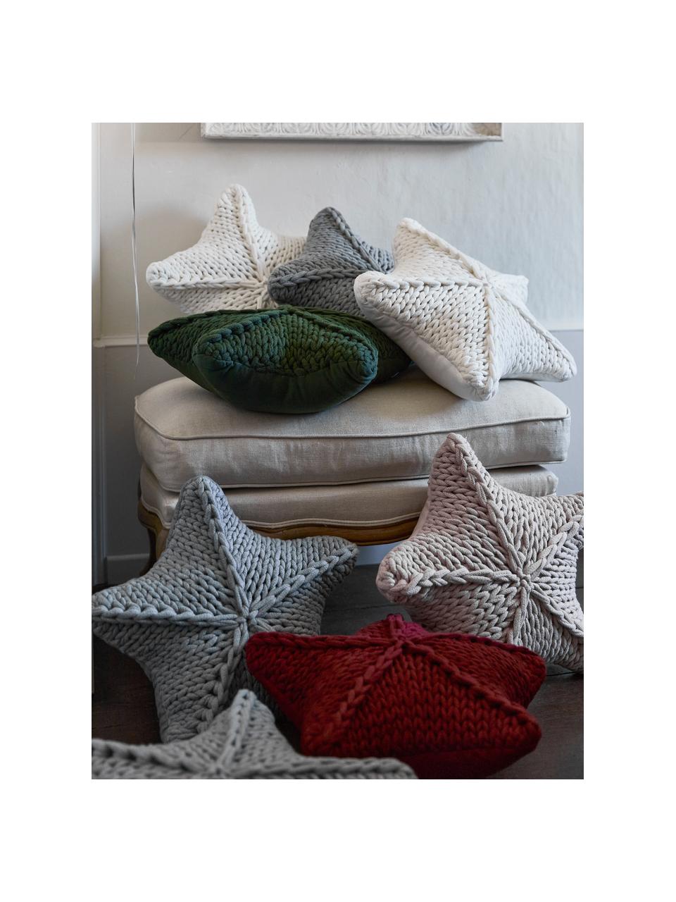 Grobstrick-Kissen Sparkle, Bezug: 100 % Baumwolle, Weinrot, B 45 x L 45 cm