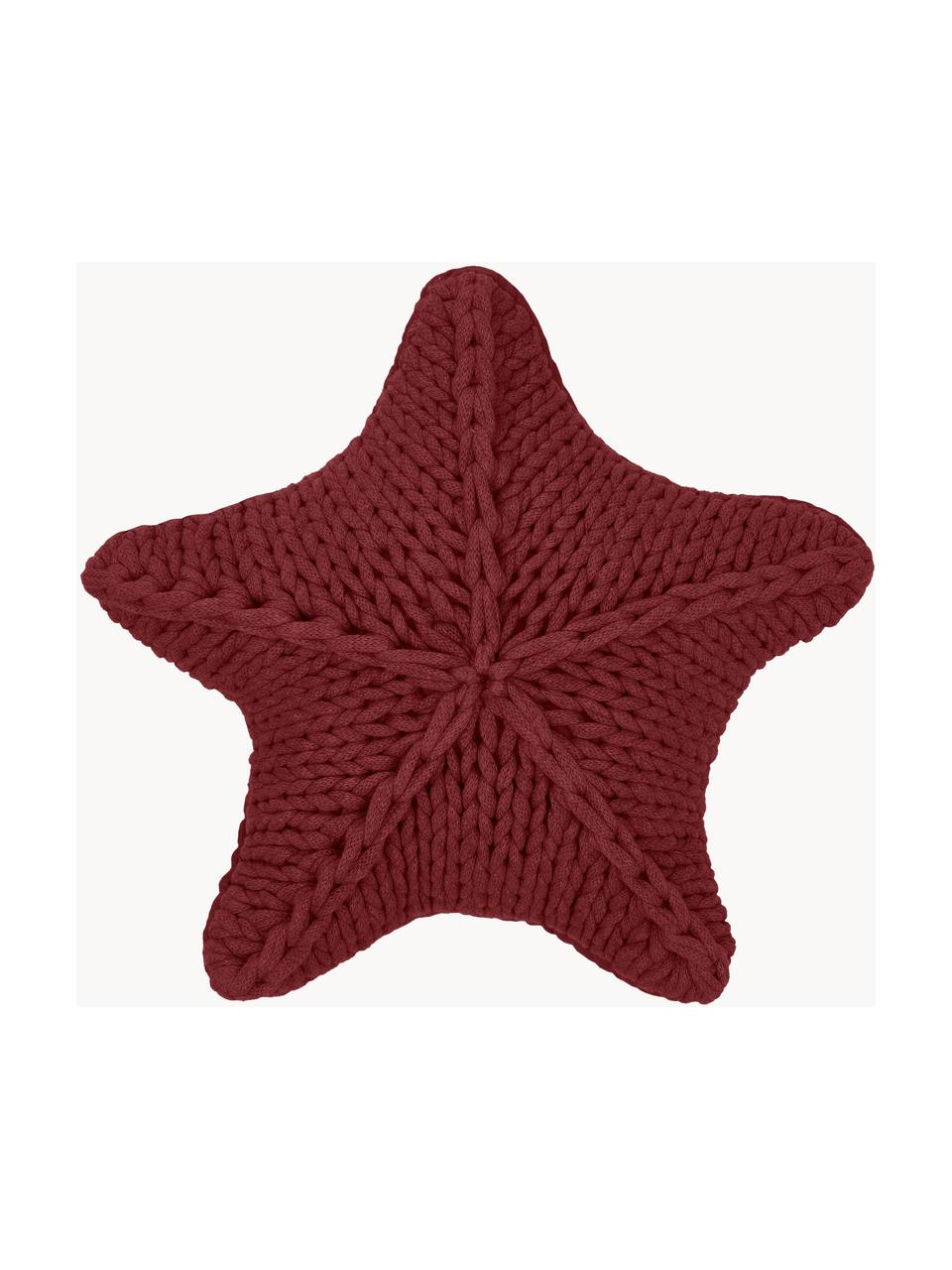 Coussin étoile grosse maille Sparkle, Lie de vin, larg. 45 x long. 45 cm