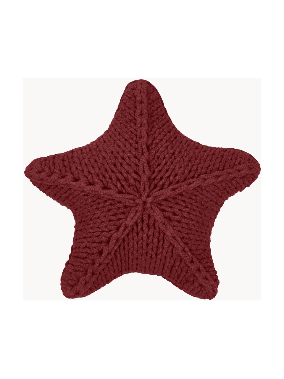 Cuscino a maglia grossa color rosso scuro Sparkle, Rivestimento: 100% cotone, Rosso scuro, Larg. 45 x Lung. 45 cm