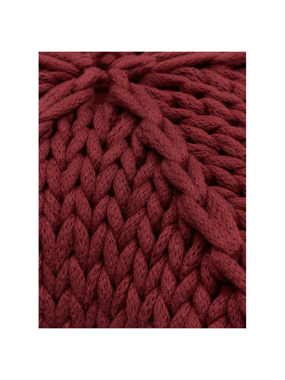 Hrubě pletený polštář Sparkle, s výplní, Vínově červená, Š 45 cm, D 45 cm
