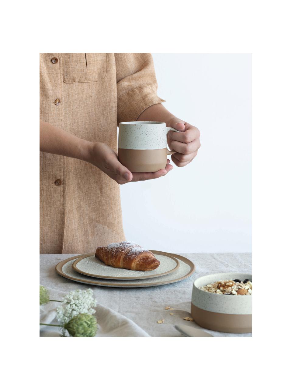 Assiette à dessert tons beige et brun Caja, 2 pièces, Tons beiges et bruns