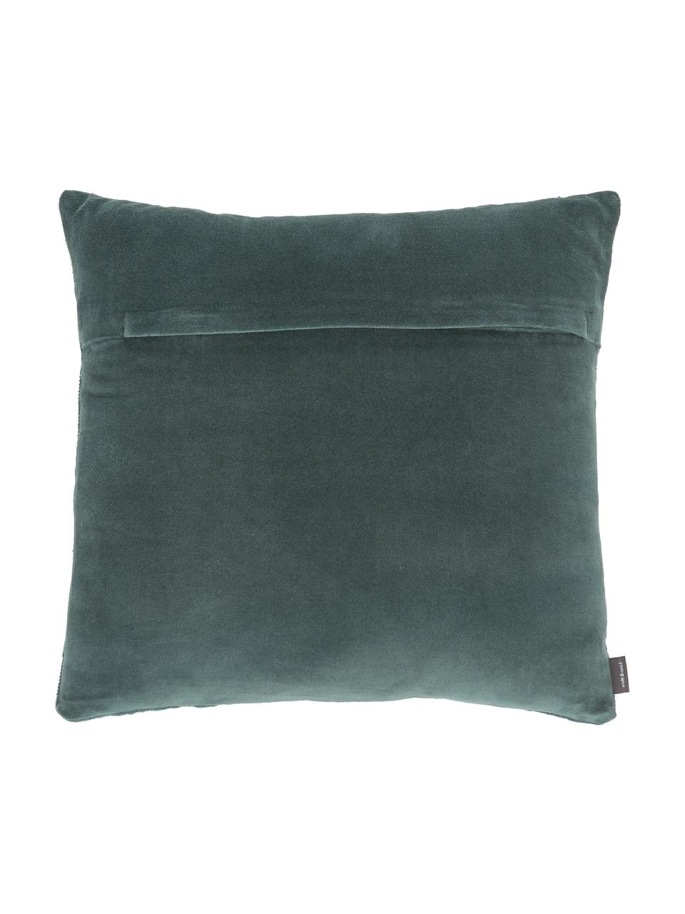 Sametový polštář s texturovaným vzorem Twisted Brooklyn, s výplní, Modro-zelená, Š 45 cm