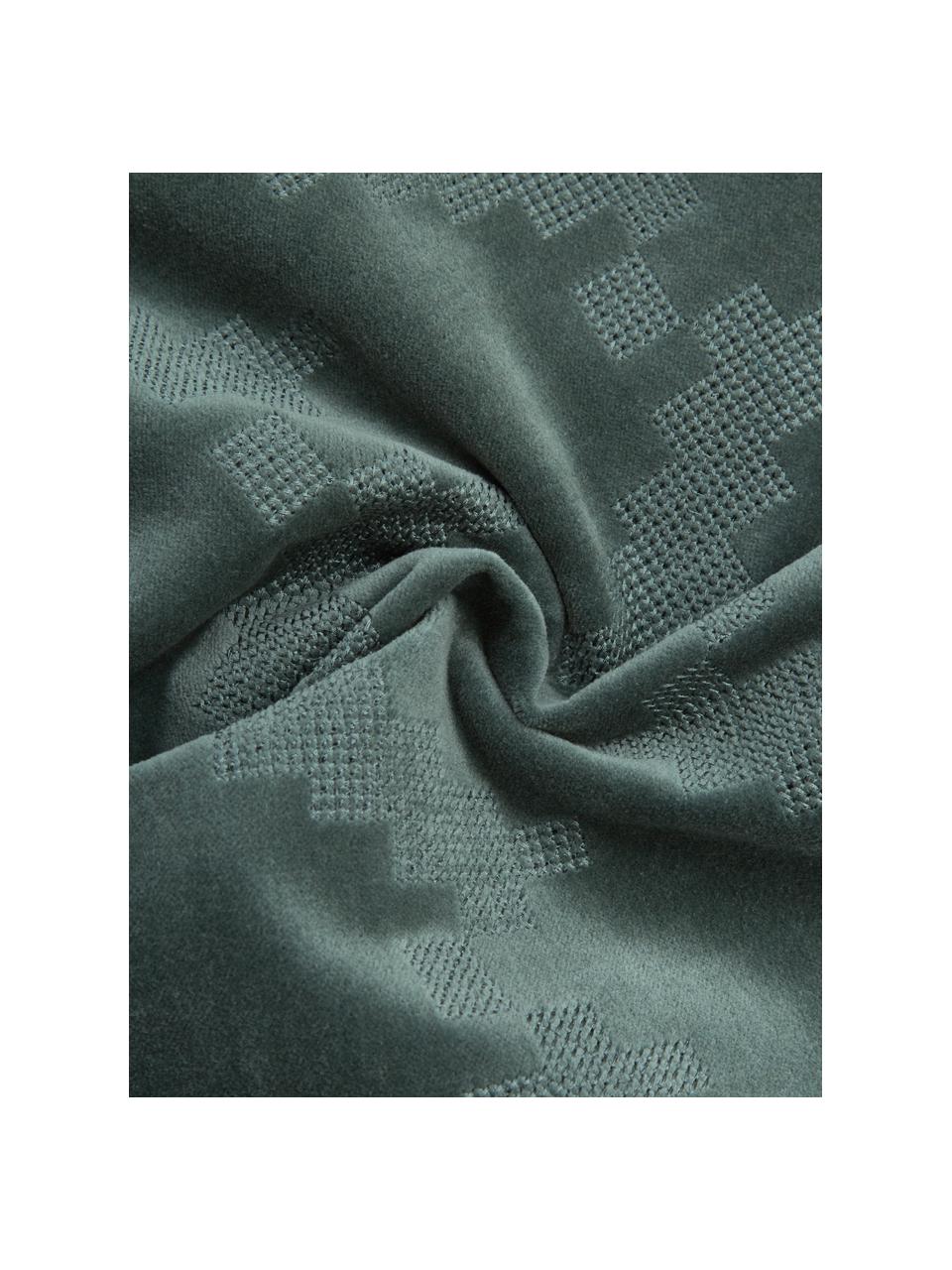 Samt-Kissen Twisted Brooklyn mit Strukturmuster in Blau-Grün, mit Inlett, Bezug: 100% Baumwollsamt, Blau-Grün, 45 x 45 cm