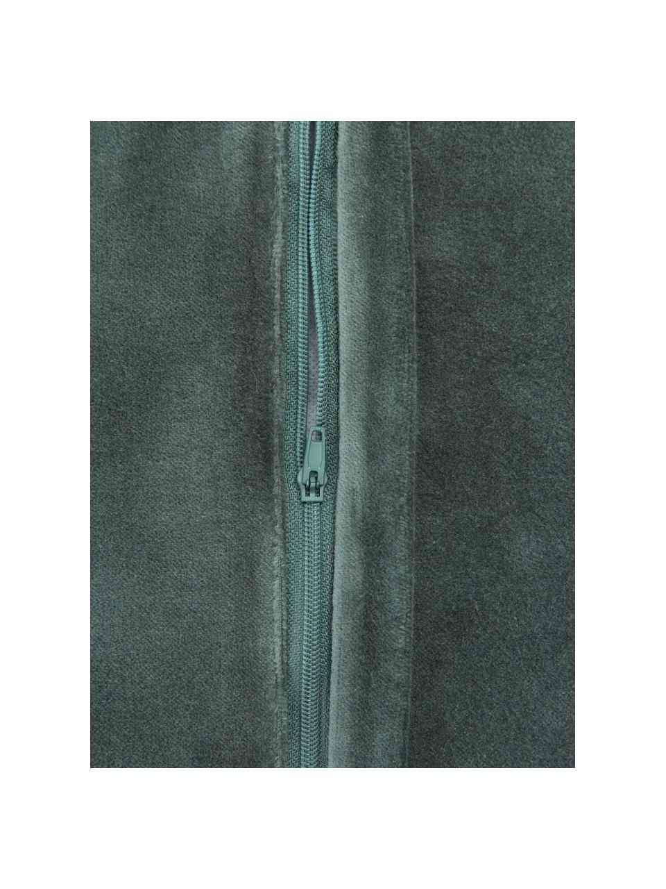 Zamatový vankúš so štruktúrovaným vzorom Twisted Brooklyn, Modro-zelená, Š 45 x D 45 cm