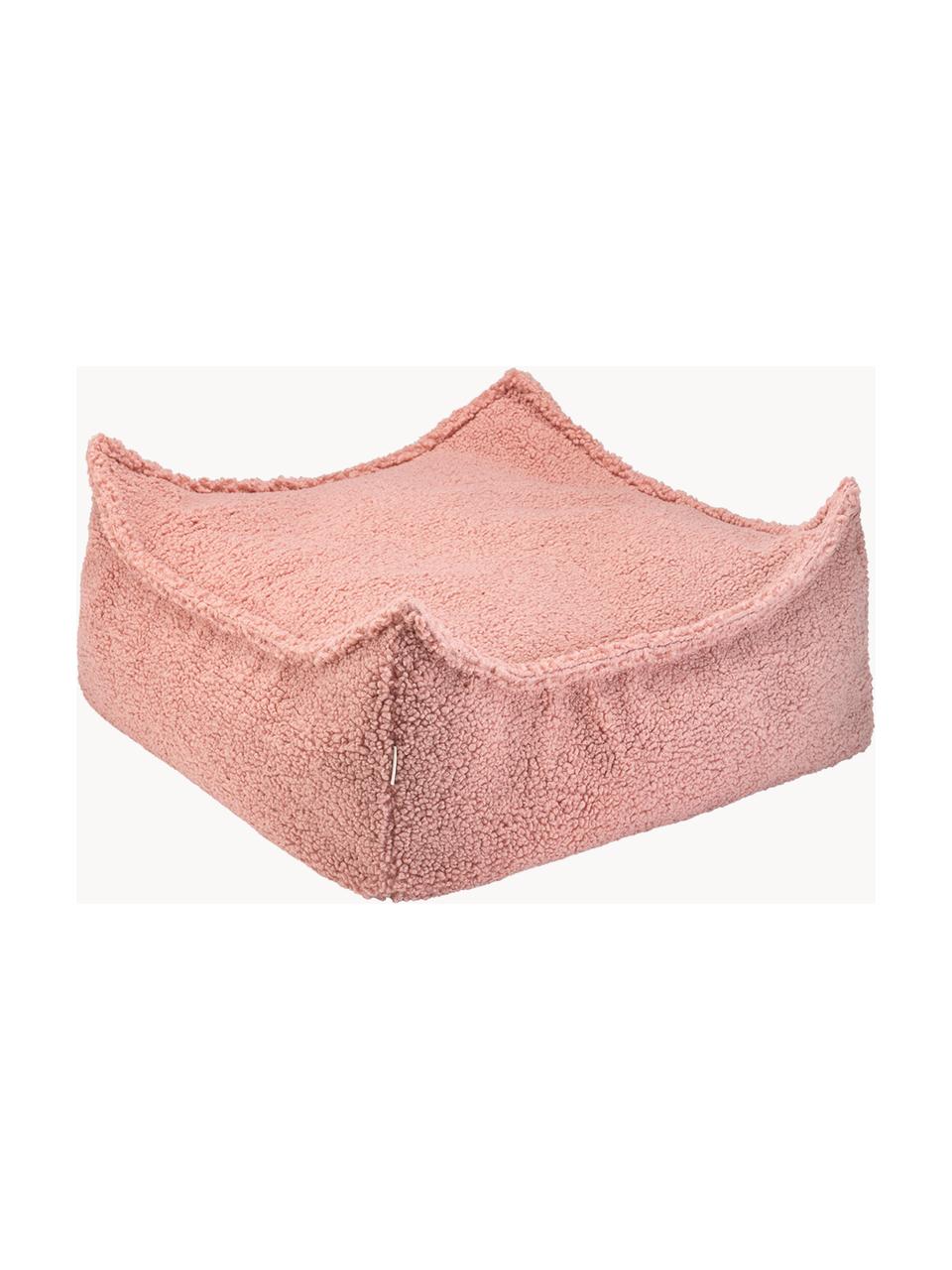 Coussin de sol pour enfant en peluche Sugar, Peluche rose pâle, larg. 60 x prof. 60 cm