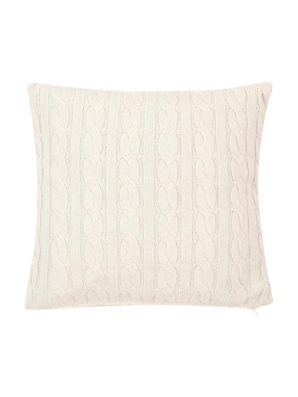 Housse de coussin 40x40 tricot Ida, Couleur crème