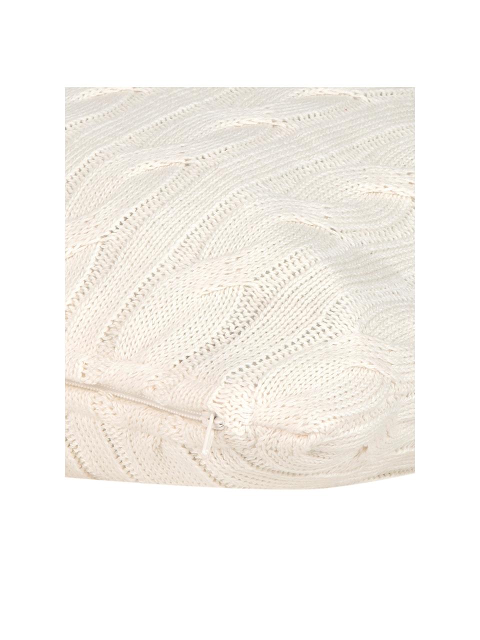 Federa arredo fatta a maglia Ida, 100% cotone, Crema, Larg. 40 x Lung. 40 cm