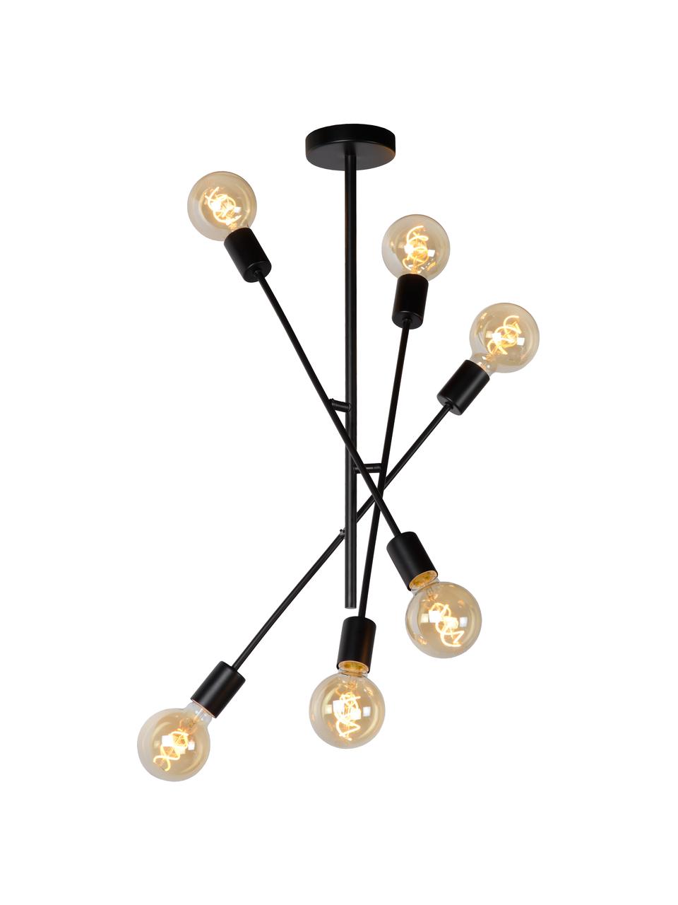 Pendelleuchte Lester, Baldachin: Metall, lackiert, Schwarz, Ø 59 x H 83 cm