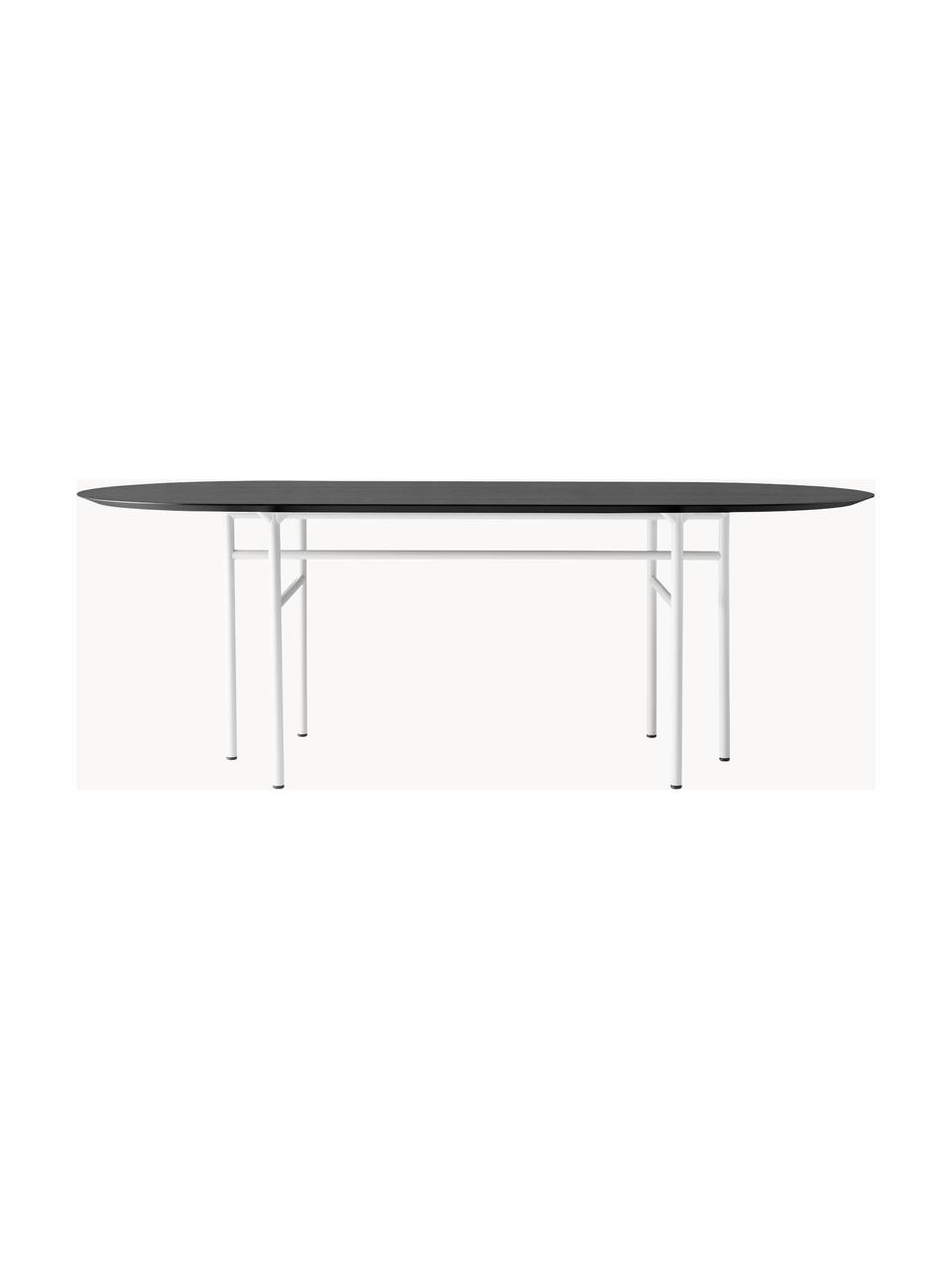 Table ovale Snaregade, 210 x 95 cm, Bois anthracite, cadre gris clair, larg. 210 x prof. 95 cm