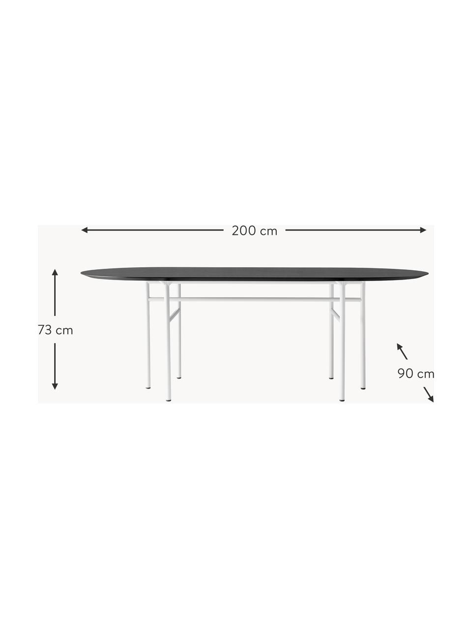 Oválny jedálenský stôl Snaregade, 210 x 95 cm, Drevo, antracitová lakovaná, svetlosivá, Š 210 x H 95 cm