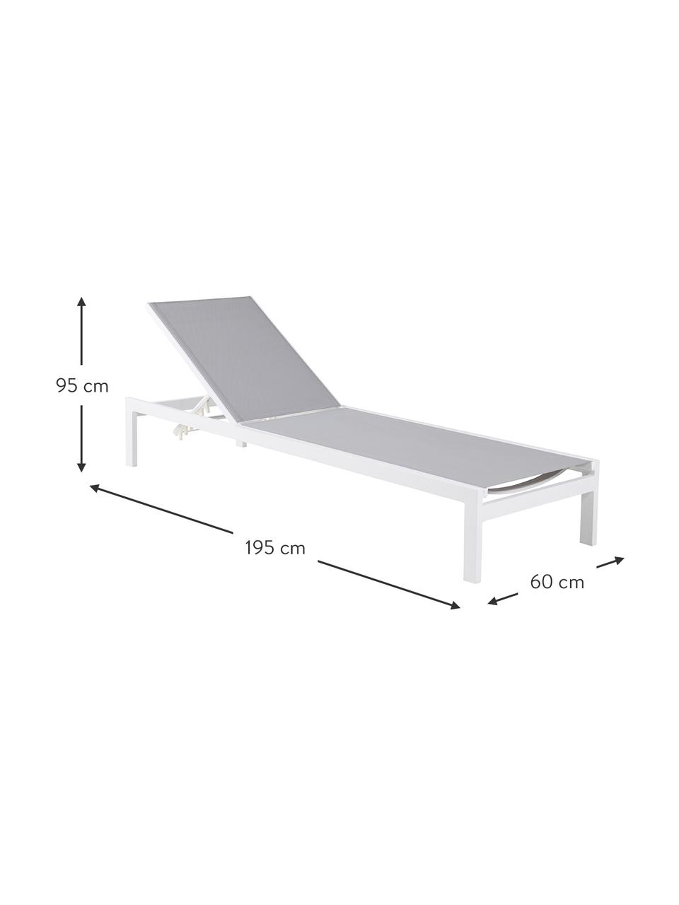 Hliníkové zahradní lehátko Copacabana, Bílá, D 195 cm, Š 60 cm