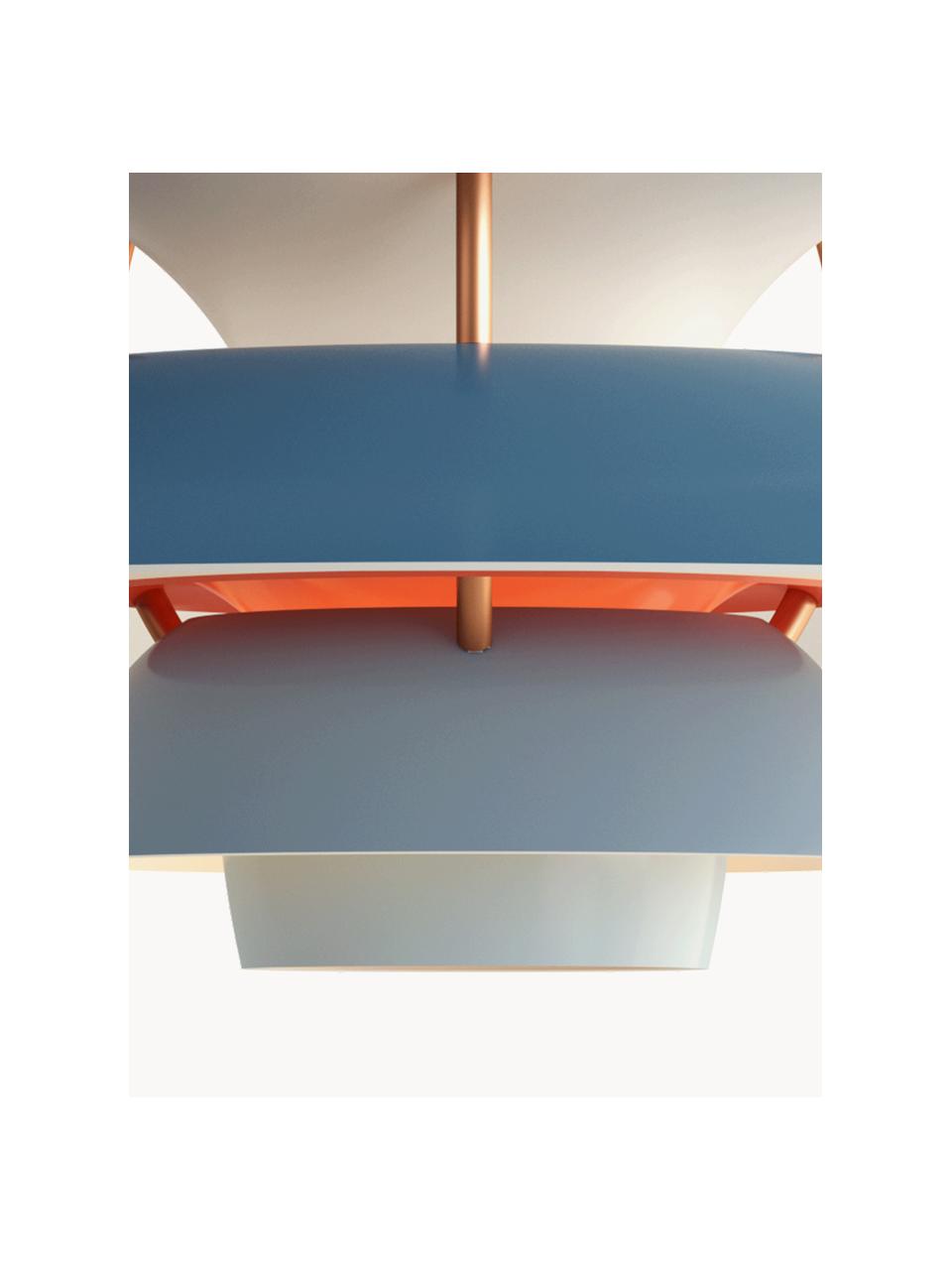 Lámpara de techo PH 5 Mini, Pantalla: metal recubierto, Cable: cubierto en tela, Tonos azules, dorado, Ø 30 x Al 16 cm