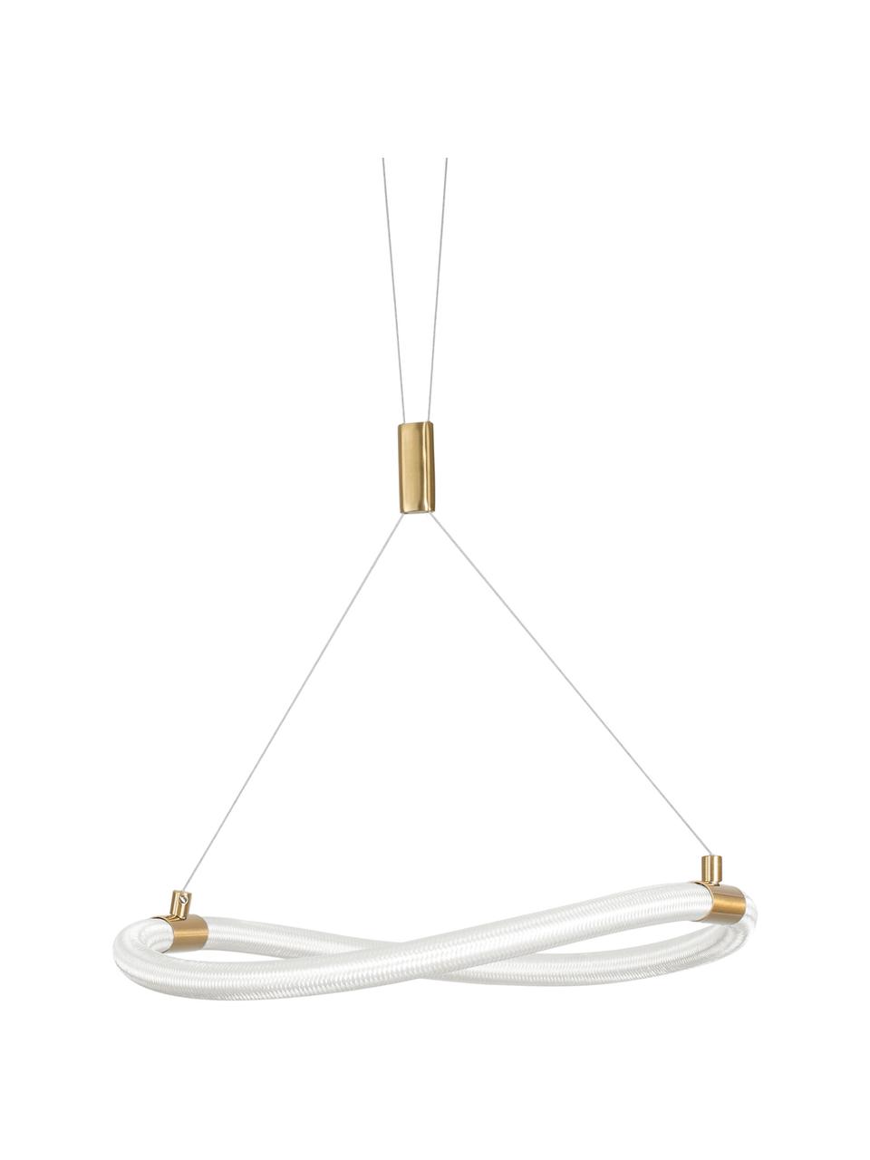 Suspension LED ronde silicone Cerelia, Blanc, couleur dorée