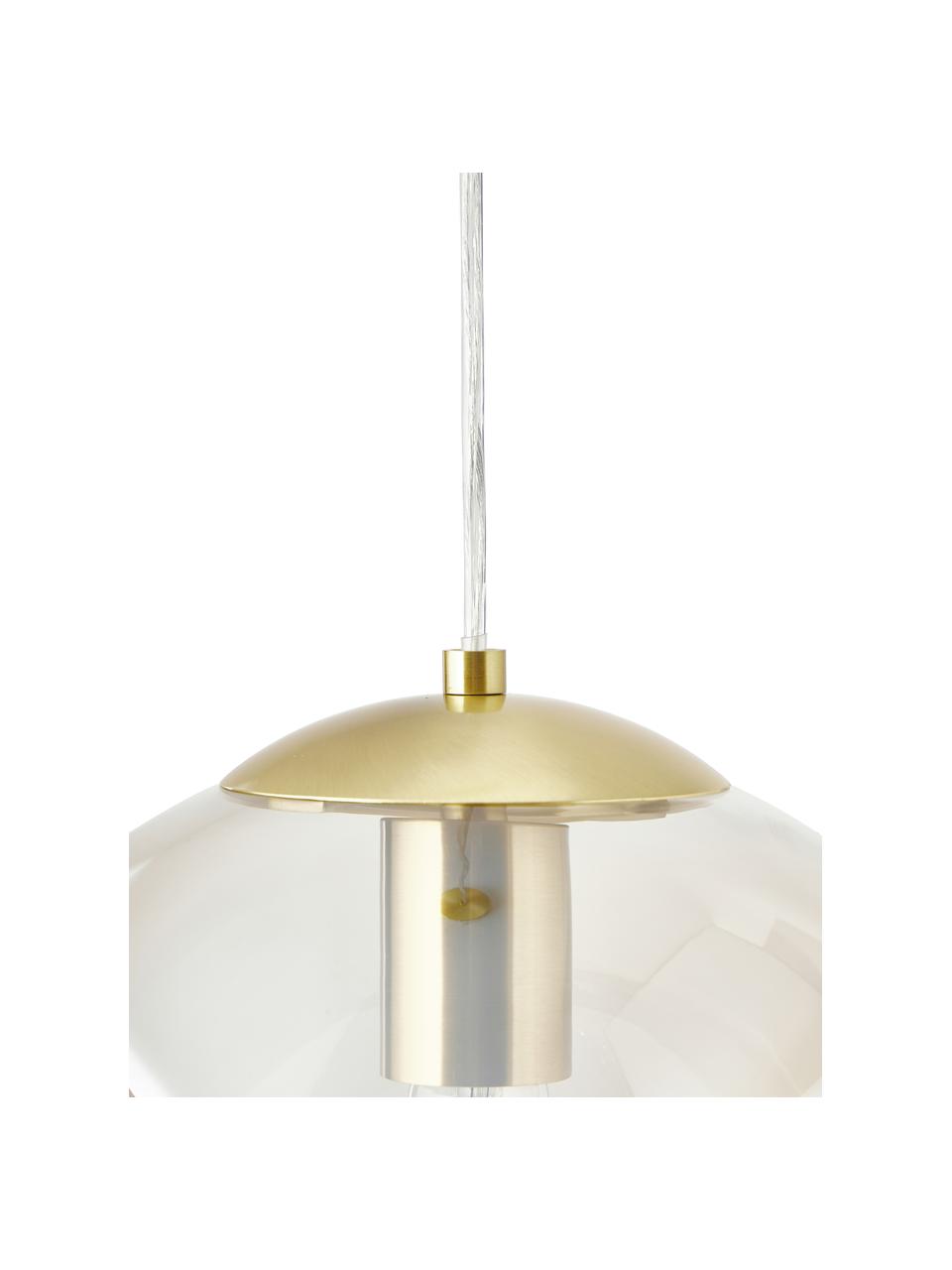 Závesná lampa zo skla Bao, Šampaň, odtiene zlatej, Ø 30 x V 90 cm