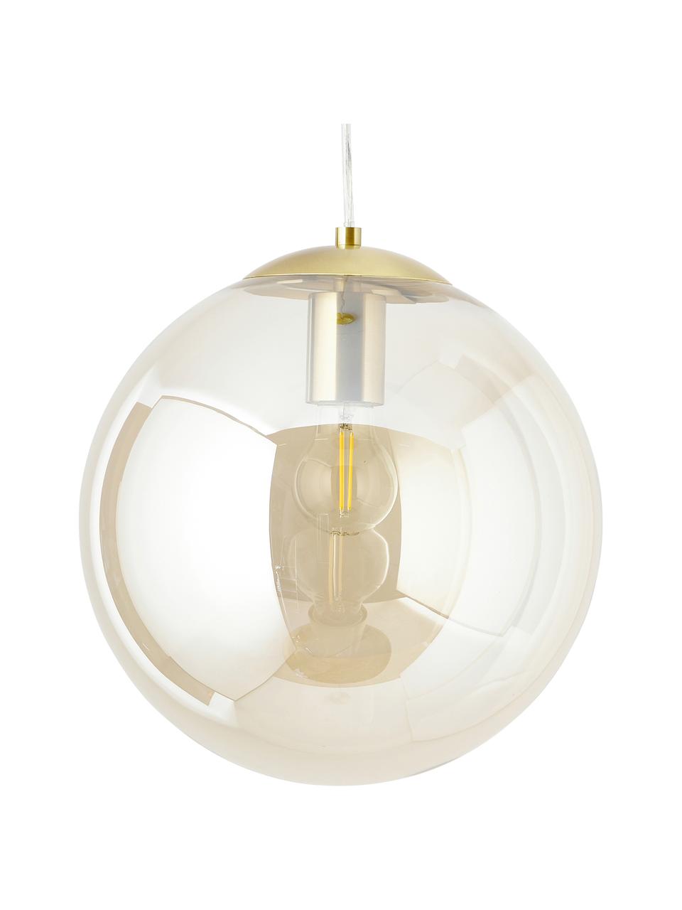 Závesná lampa zo skla Bao, Šampaň, odtiene zlatej, Ø 30 x V 90 cm
