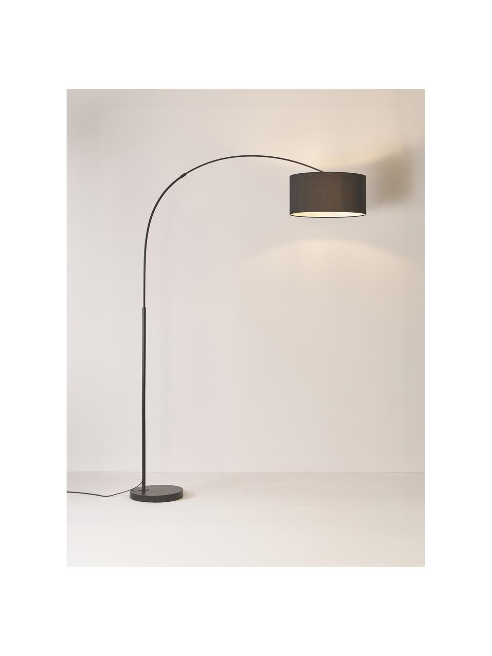 Grand lampadaire arc Niels, Noir, haut. 218 cm