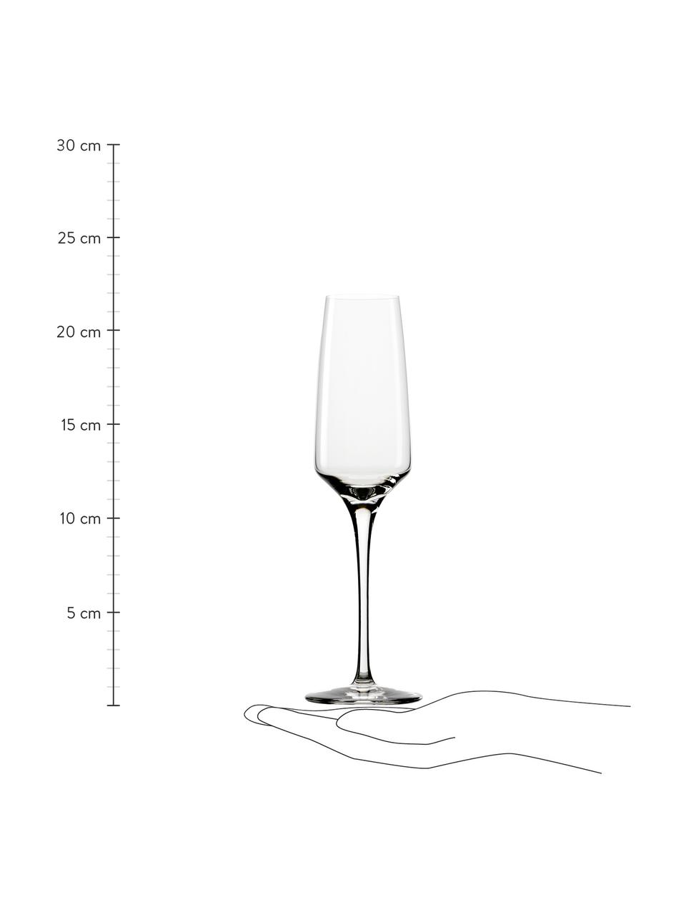 Champagneglazen Experience, 6 stuks, Kristalglas, Transparant, Ø 6 x H 22 cm, 190 ml