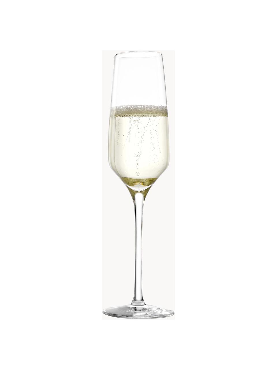 Kristall-Sektgläser Experience, 6 Stück, Kristallglas, Transparent, Ø 6 x H 22 cm, 190 ml