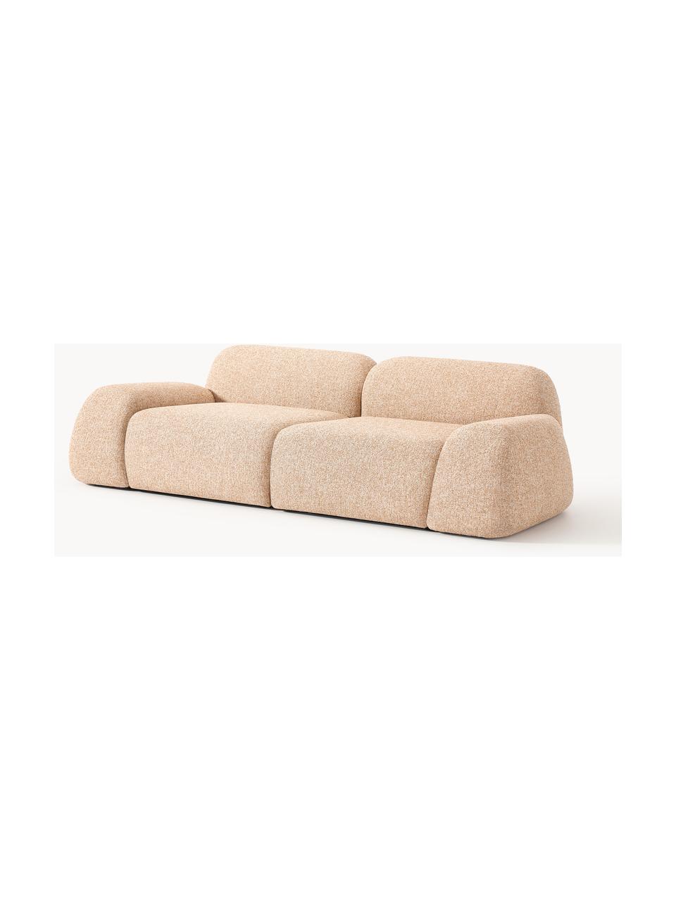 Modulares Sofa Wolke (3-Sitzer) aus Bouclé, Bezug: Bouclé (96 % Polyester, 4, Bouclé Orange, B 256 x T 118 cm