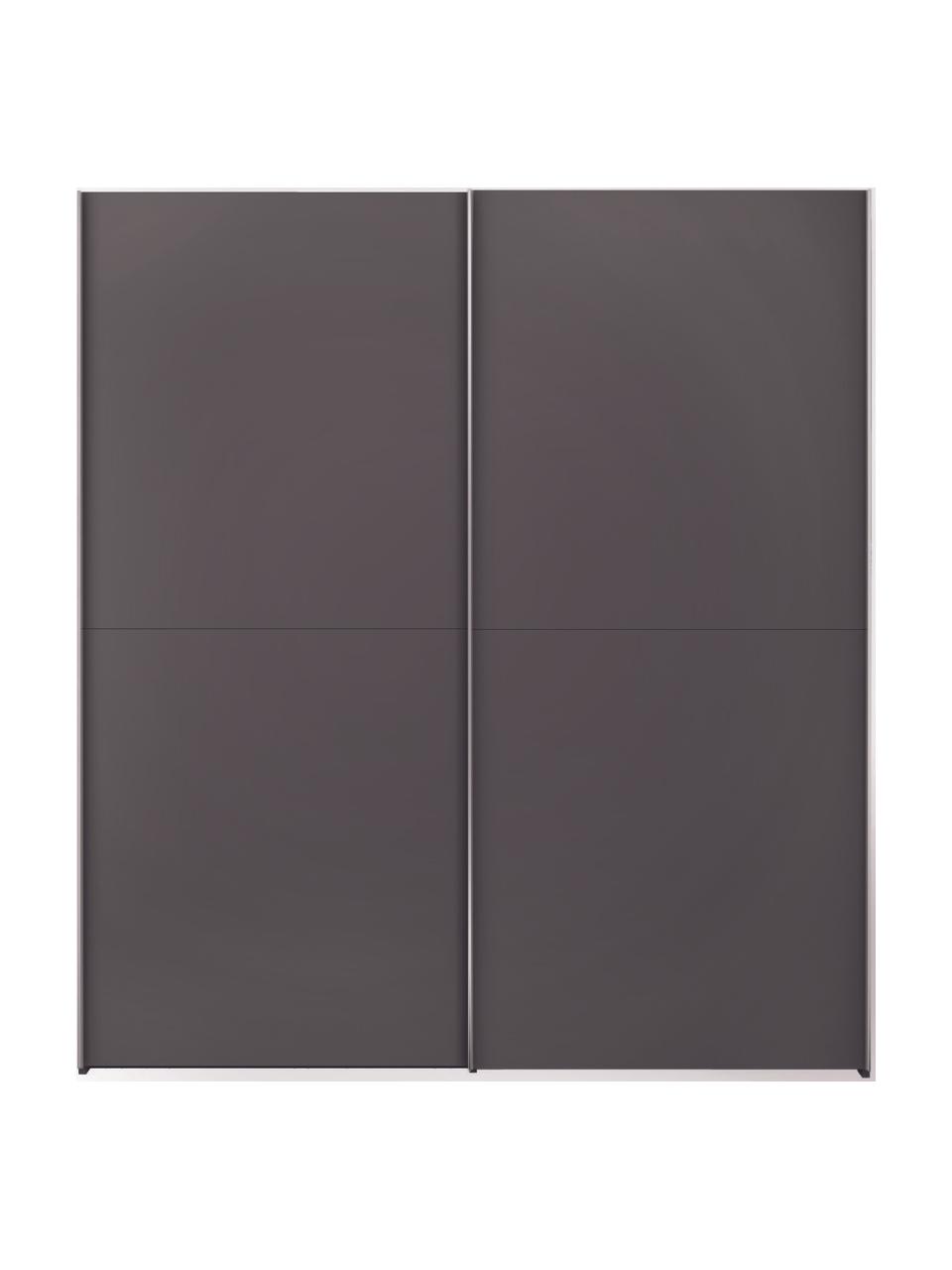 Schuifdeurkast Oliver met 2 deuren, inclusief montageservice, Frame: panelen op houtbasis, gel, Donkergrijs, 202 x 225 cm
