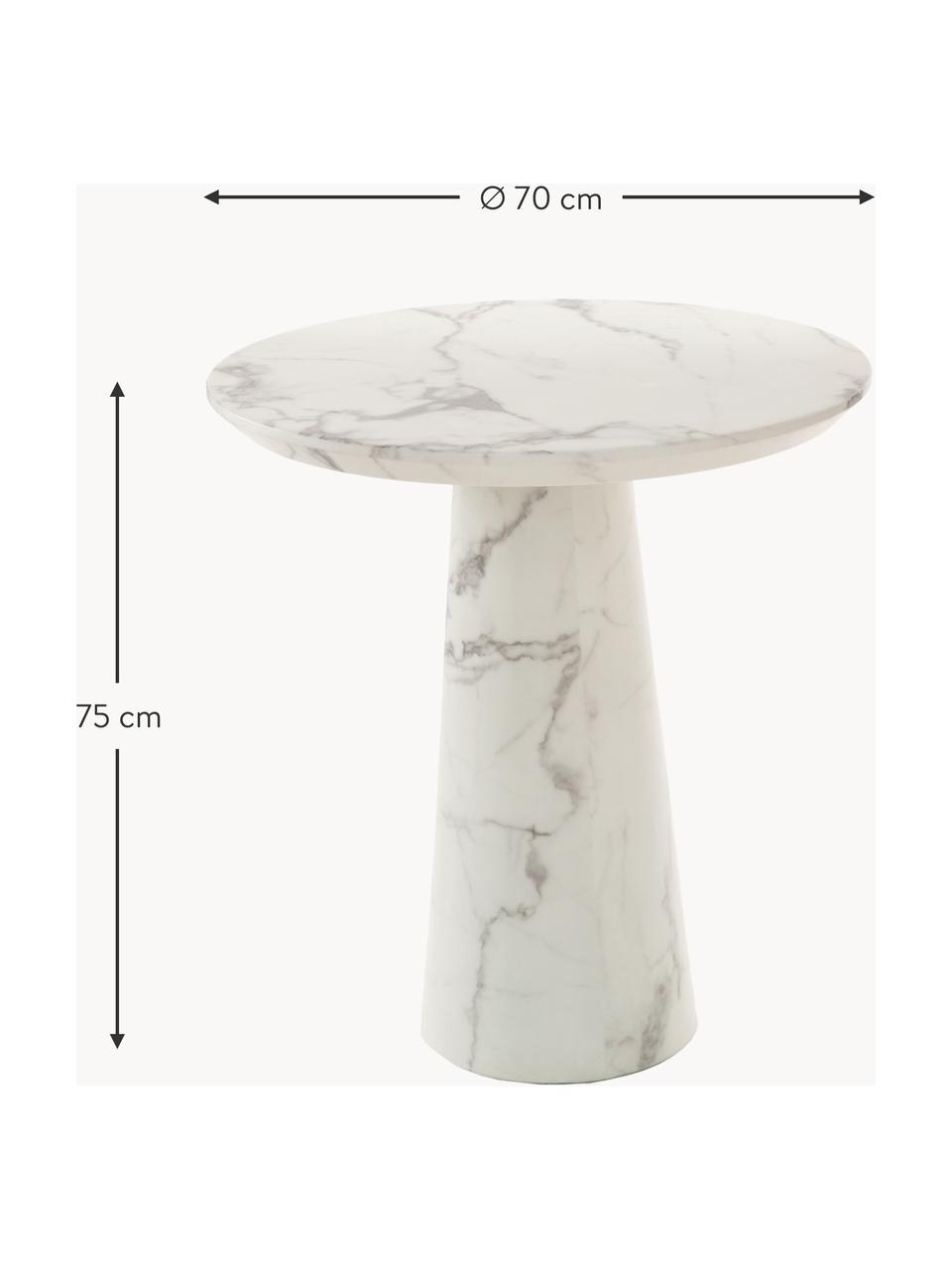 Table ronde look marbre Disc, Blanc, aspect marbre, Ø 70 cm