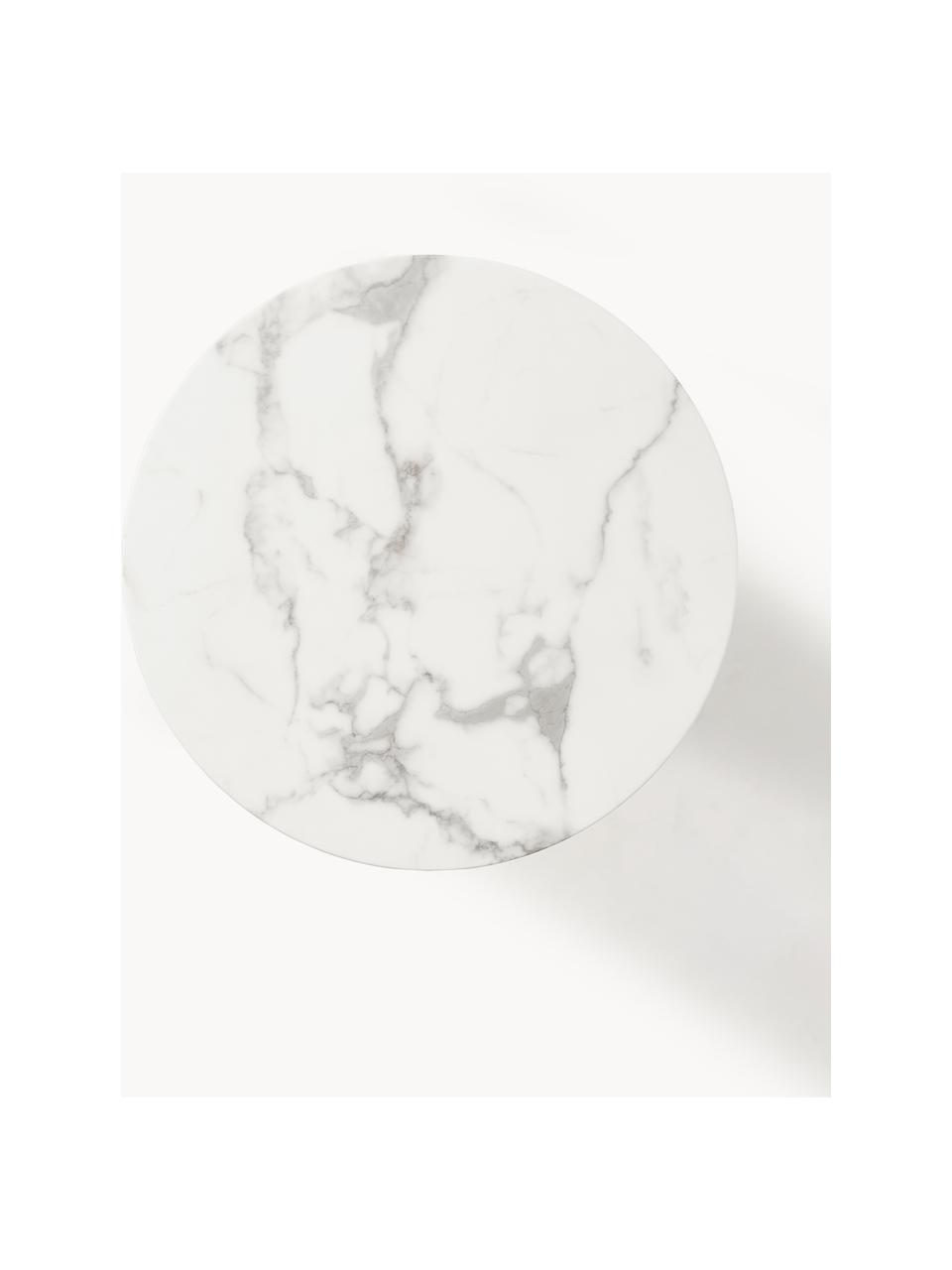 Stół do jadalni o wyglądzie marmuru Disc, Ø 70 cm, Blat: płyta pilśniowa średniej , Biały, o wyglądzie marmuru, Ø 70 cm