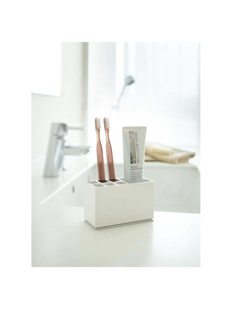 Porte-brosse à dents Mist, Plastique, Blanc, larg. 11 x prof. 7 cm