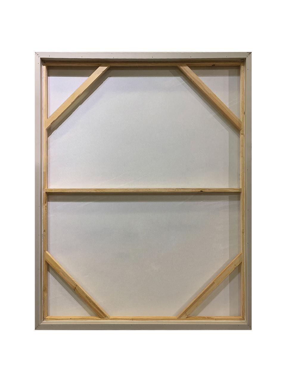 Quadro dipinto a mano con cornice Fabrics, Cornice: legno, verniciato, Tonalità blu, marrone chiaro, beige chiaro, tonalità bianche, Larg. 80 x Alt. 100 cm